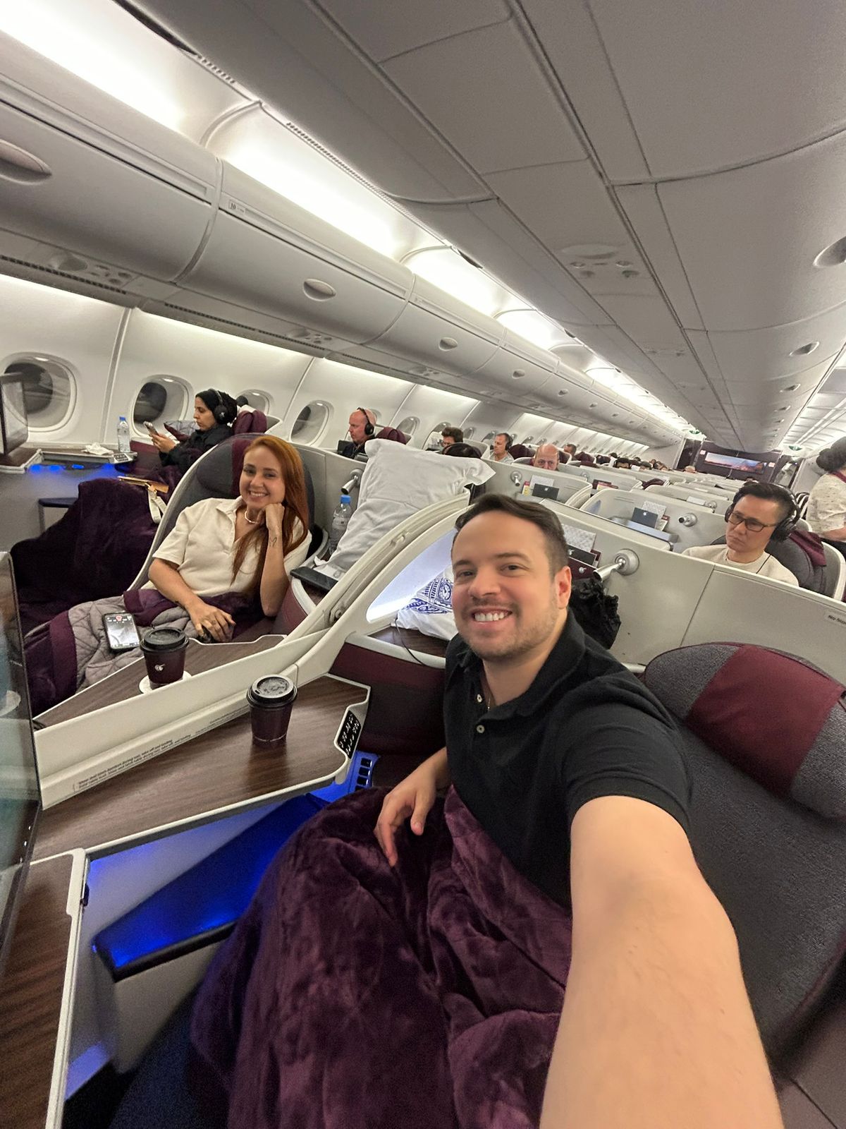 Classe executiva da Qatar Airways A380